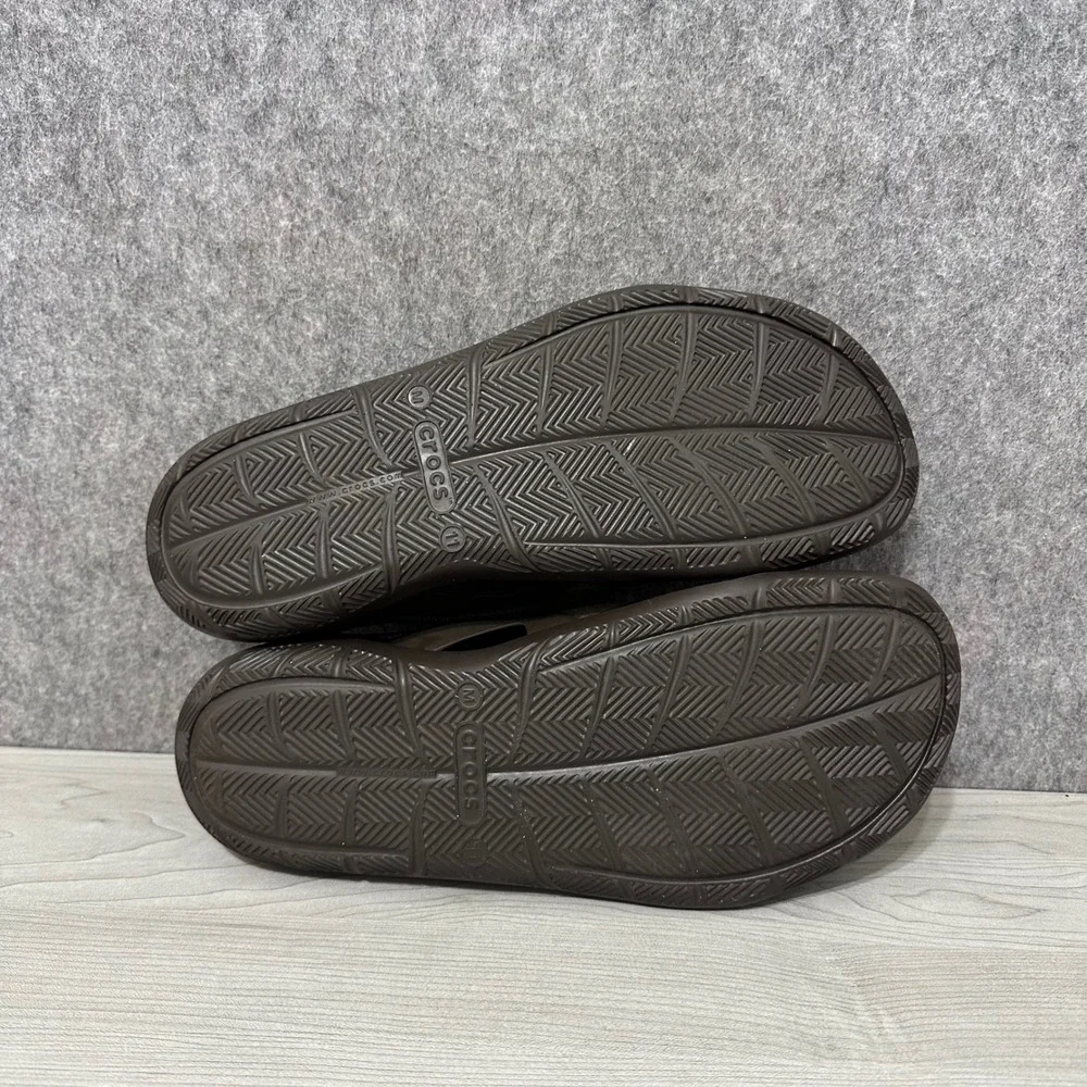 Crocs Swiftwater Mesh Wave Sandals Mens 11 Brown Water Shoes Slip On Comfort